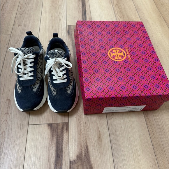 Tory Burch Shoes - Tory Burch NAVY T MONOGRAM Sneaker